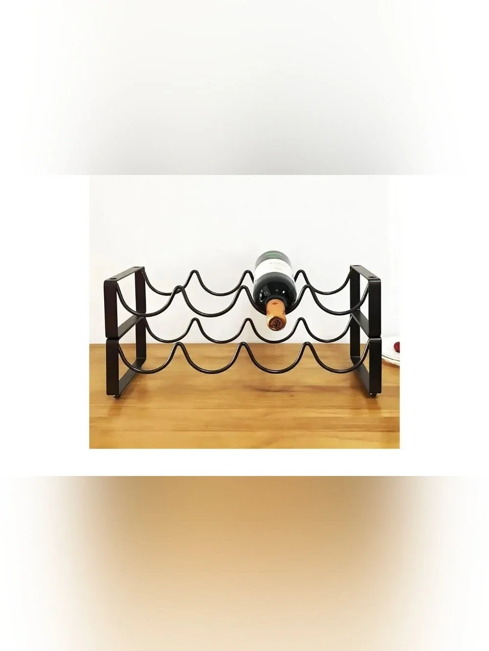 Metal Wave Two-tier Rack - Black